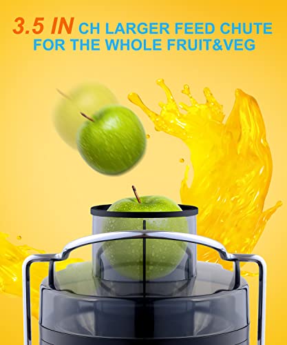 Juicer Machine, 600W Juicer with 3.5β Big Mouth for Whole Fruits and Veg, Juice Extractor with 3 Speeds, BPA Free, Easy to Clean