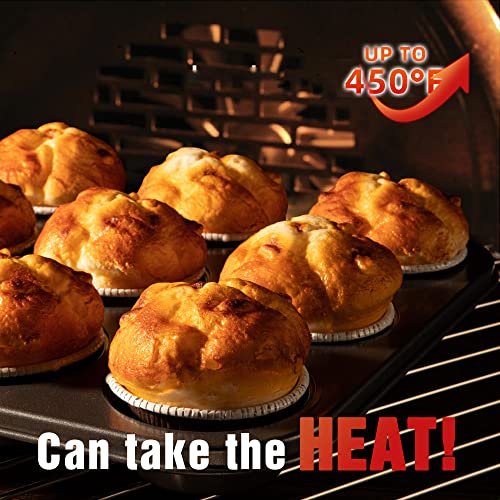 KITESSENSU Baking Pans Sets, Nonstick Bakeware Set 7-Piece with Round/Square Cake Pan, Loaf Pan, Muffin Pan, Cookie Sheet, Roast Pan, Cooling Rack, Carbon Steel Bake Set