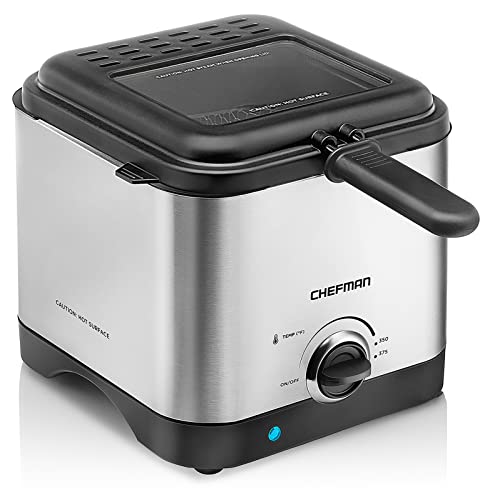 Chefman Fry Guy, The Most Compact & Convenient To Deep Fry Comfort Food, Restaurant-Style Basket With A 1.6-Quart Capacity, Easy-View Window & Adjustable Temp Control So You Can Cook To Perfection