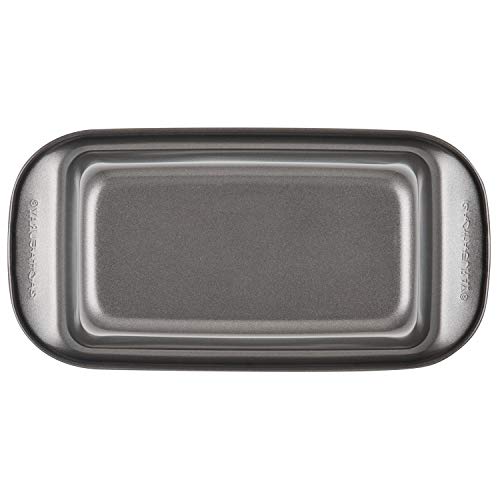 Rachael Ray Bakeware Meatloaf/Nonstick Baking Loaf Pan with Insert, 9 Inch x 5 Inch, Gray