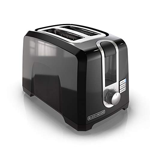 BLACK+DECKER 2-Slice Extra-Wide Slot Toaster, Square, Black, T2569B