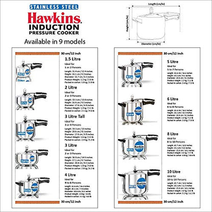 Hawkins B60 Pressure Cooker, 3 L, Silver