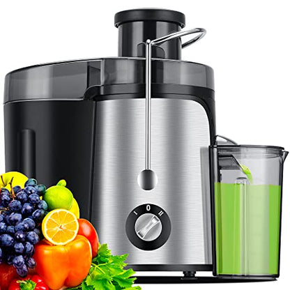 Juicer Machine, 600W Juicer with 3.5” Big Mouth for Whole Fruits and Veg, Juice Extractor with 3 Speeds, BPA Free, Easy to Clean